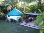 Viewing Mongolian bamboo yurts